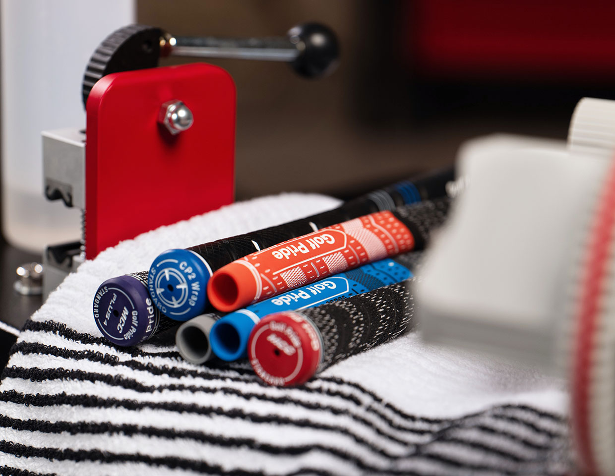 a golf club regripping station 